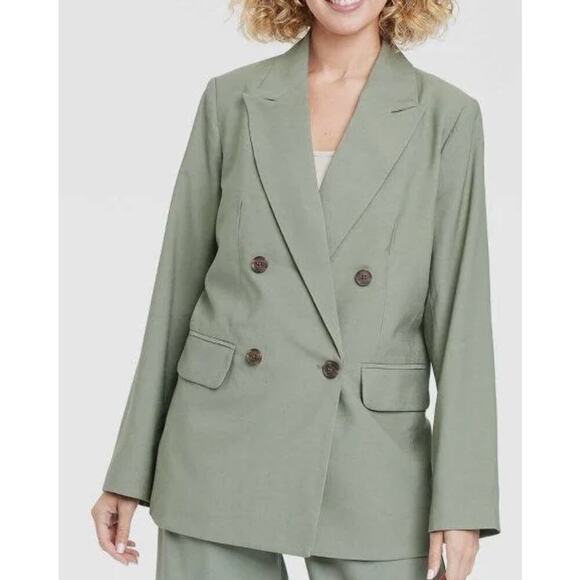 NWT a new day Sage Green Blazer Career Wear Button Structured‎ Size Extra Large - Picture 1 of 8
